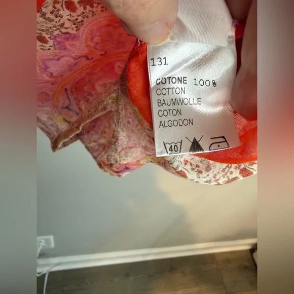 Zanetti Multicolored Cotton Paisley Blouse - Picture 7 of 15